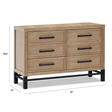 B25816DF,Newbern 6-Drawer Assembled Dresser in Driftwood