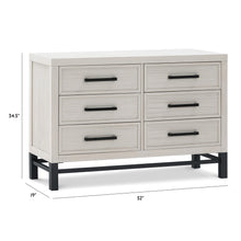 B25816WDF,Newbern 6-Drawer Assembled Dresser in White Driftwood