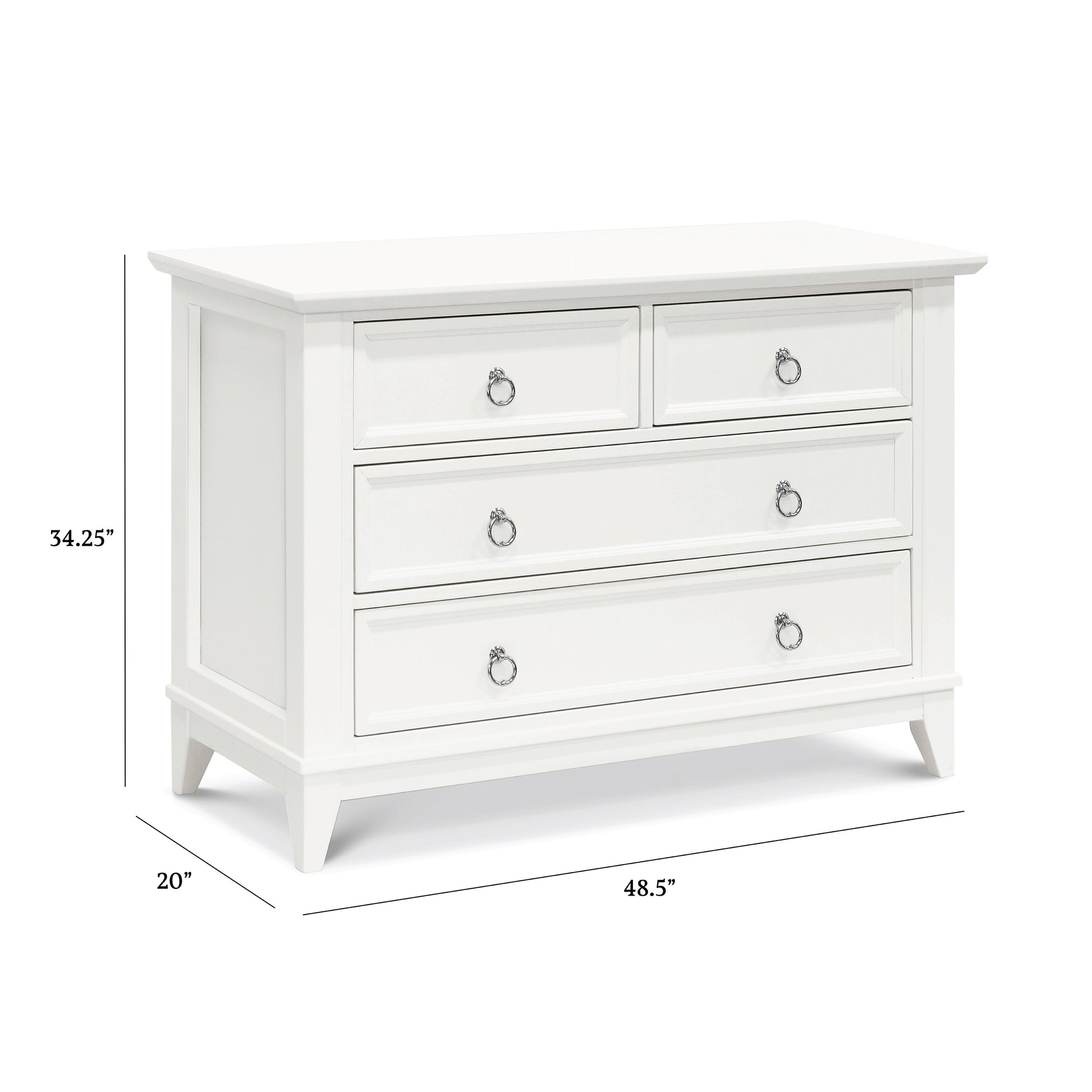 M10716RW,Emma Regency 4-Drawer Dresser in Warm White