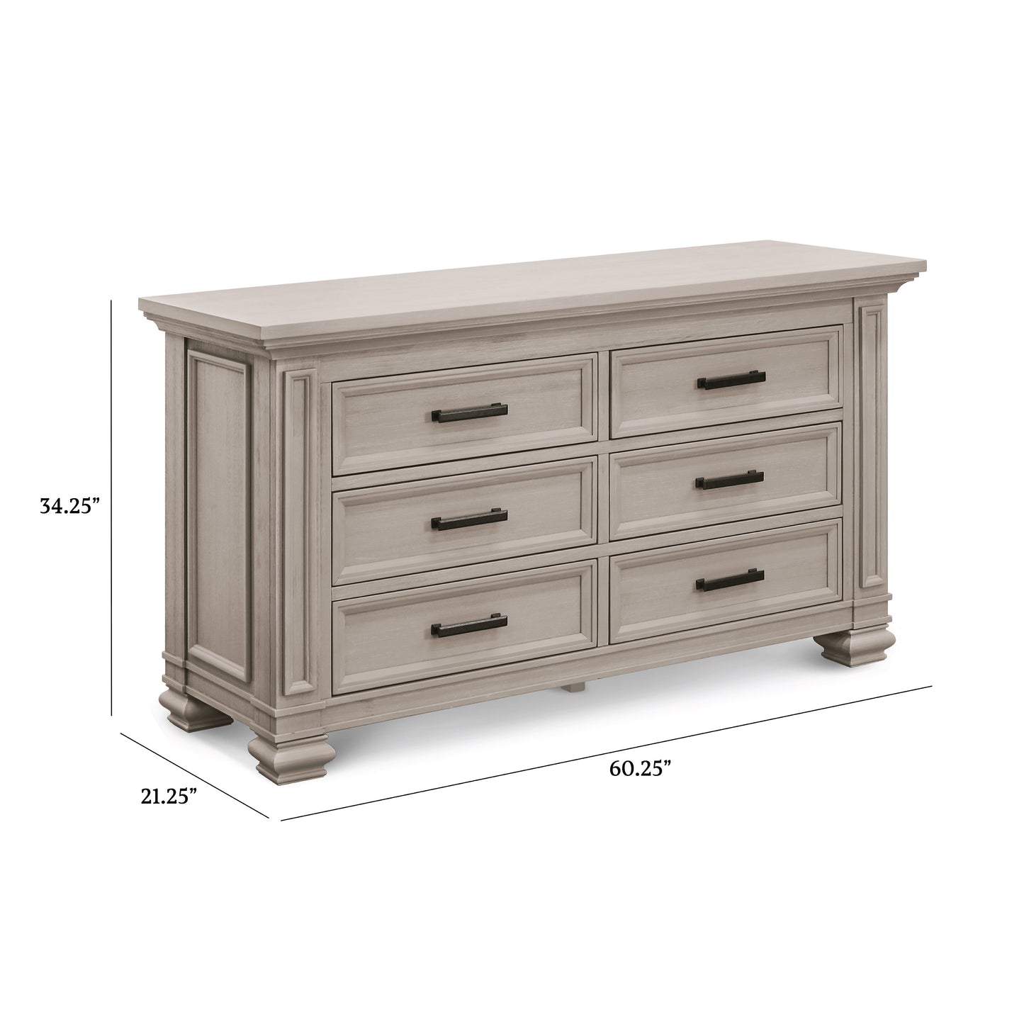 M17326MST,Palermo 6-Drawer Double Dresser in Moonstone