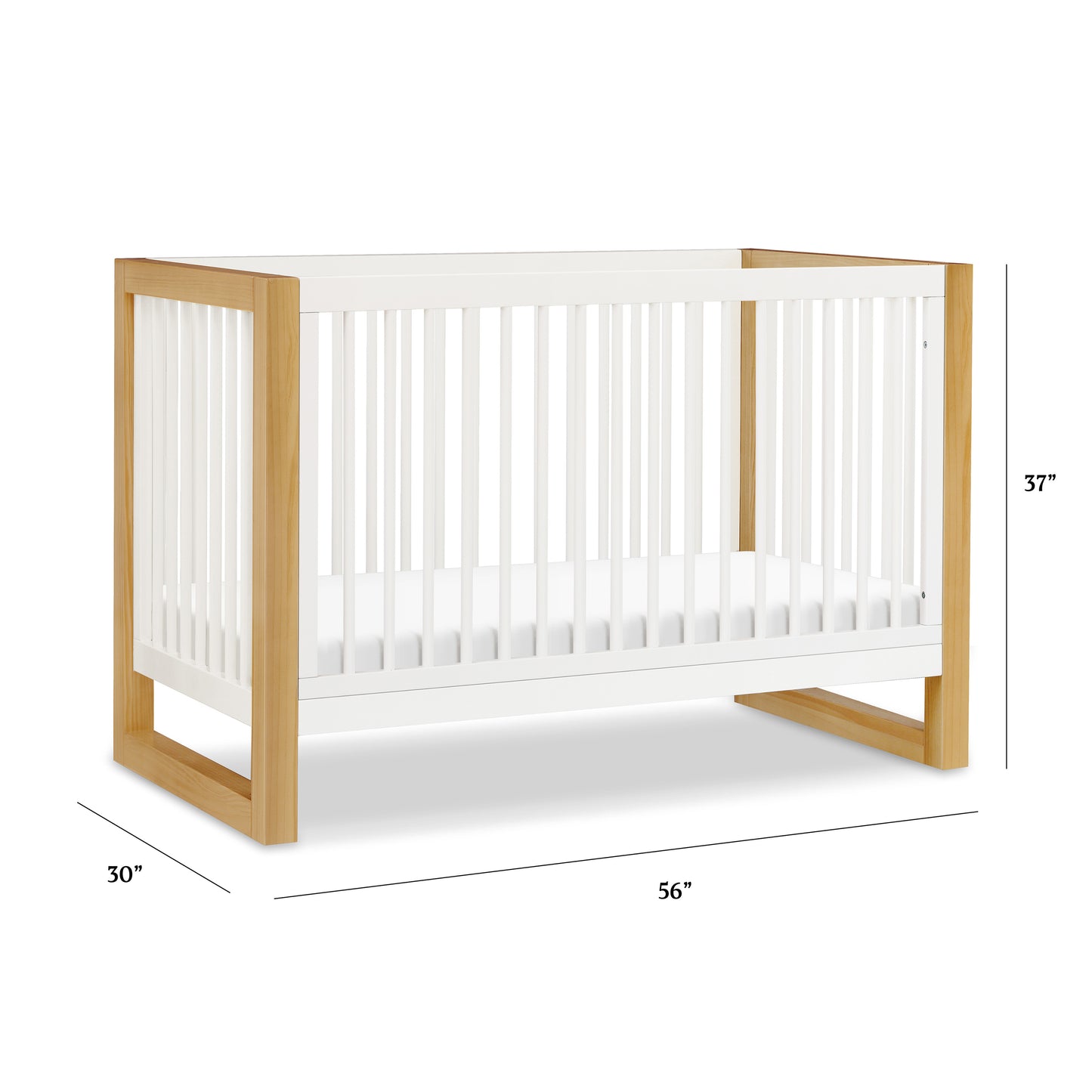 M23301RWHY,Nantucket 3-in-1 Convertible Crib w/Toddler Bed Conversion Kit in Warm White/Honey