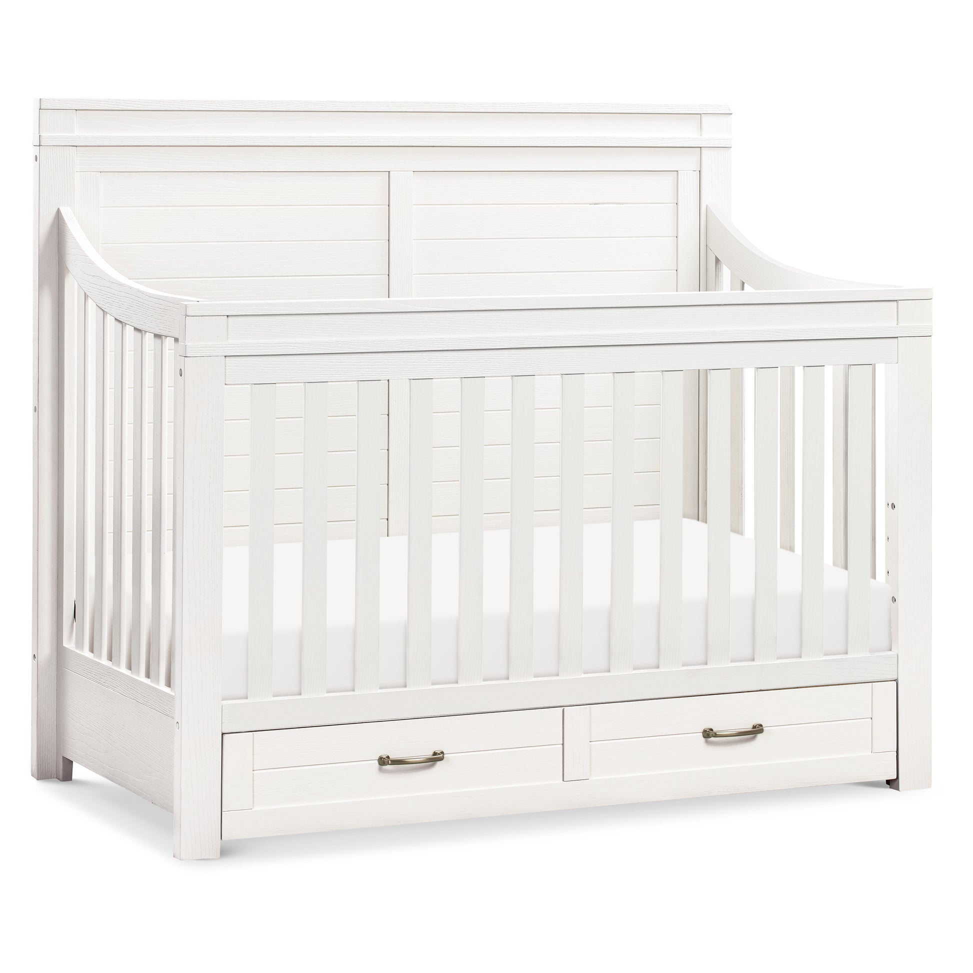 M21101HW,Wesley Farmhouse 4-in-1 Convertible Crib in Heirloom White