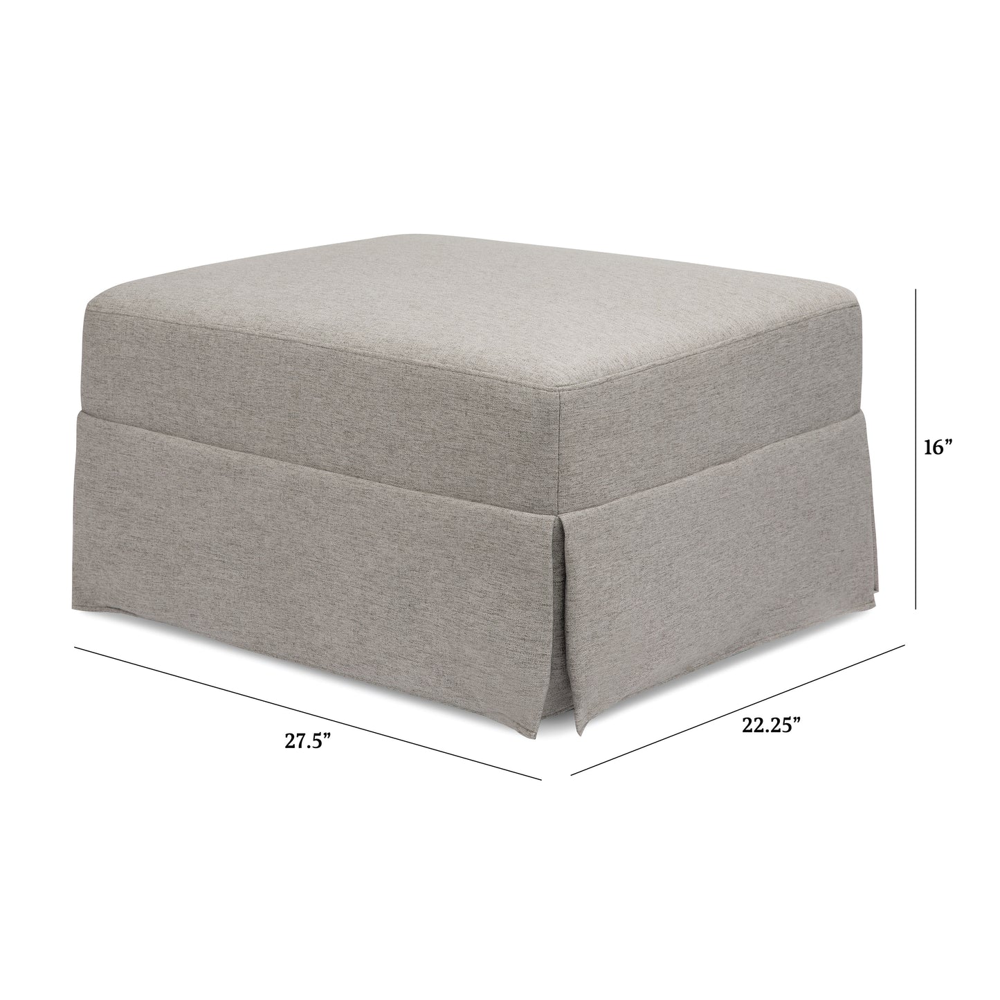 M21785PGEW,Crawford Gliding Ottoman in Performance Grey Eco-Weave