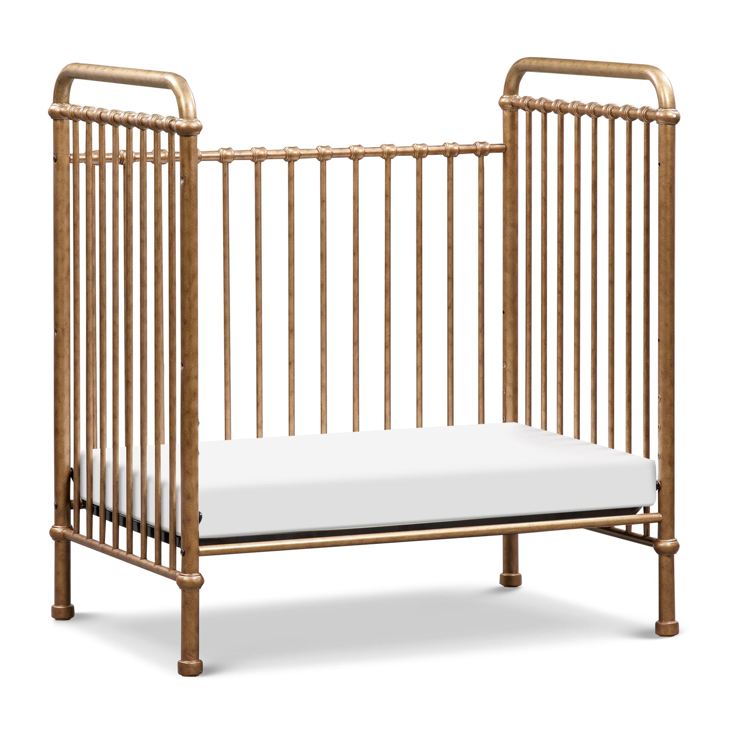 M15598VG,Abigail 3-in-1 Convertible Mini Crib in Vintage Gold