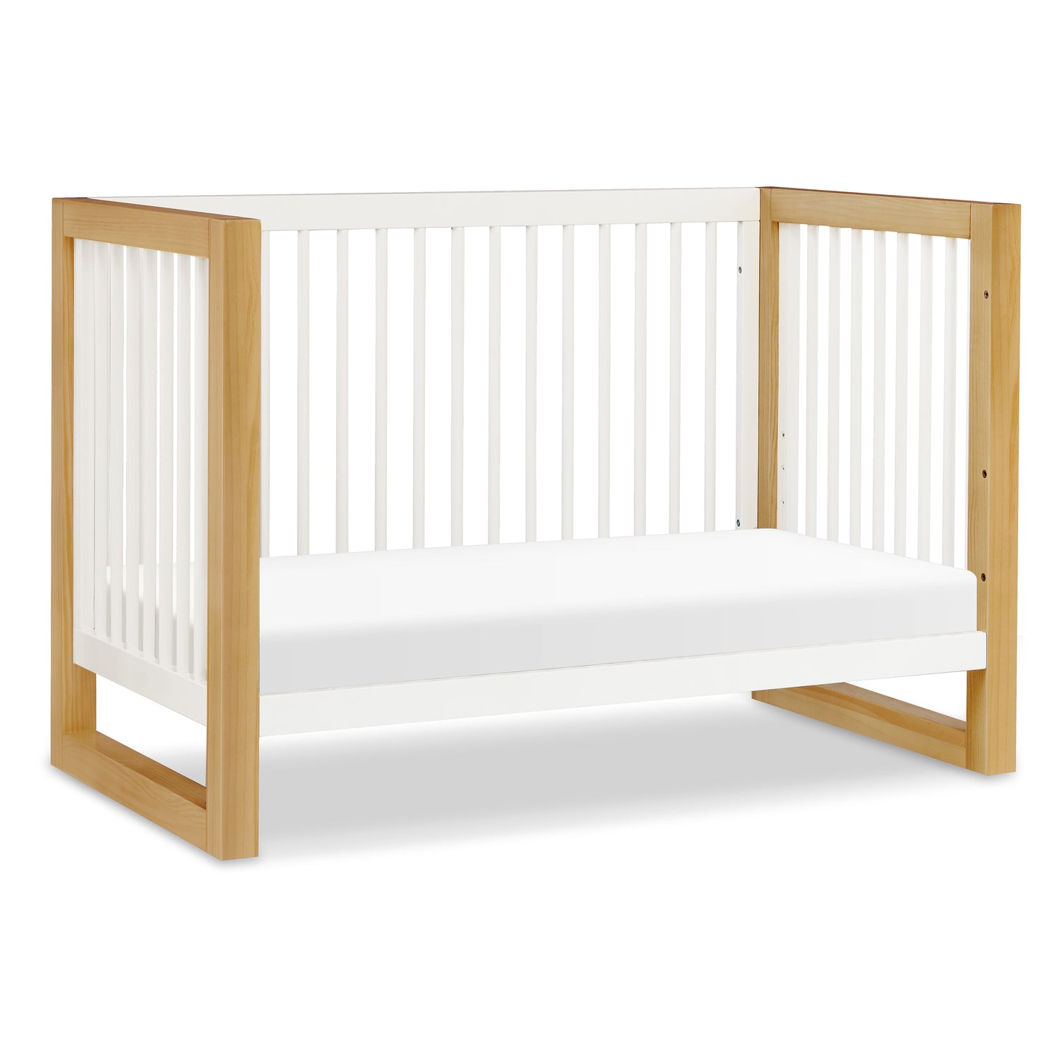 M23301RWHY,Nantucket 3-in-1 Convertible Crib w/ Toddler Bed Conversion Kit in Warm White/Honey