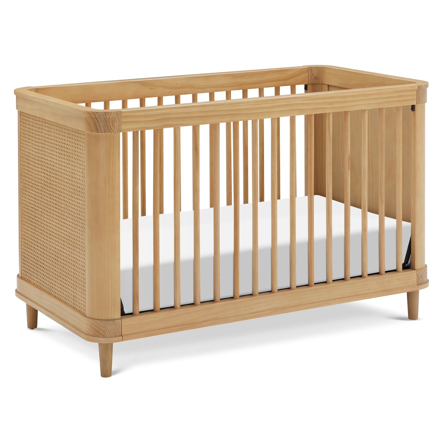 Angle bed, M23701HYHC,Marin with Cane 3-in-1 Convertible Crib in Honey and Honey Cane