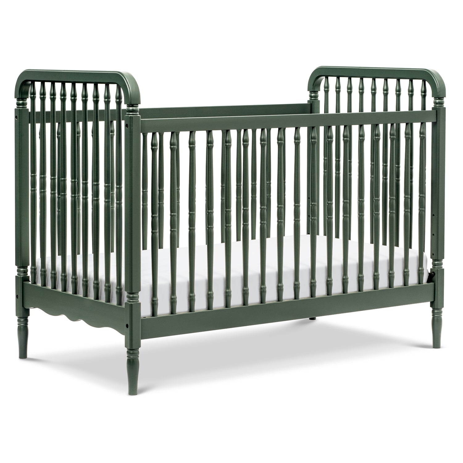 M7101FRGR,Liberty 3-in-1 Convertible Spindle Crib With Toddler Bed Conversion Kit in Forest Green