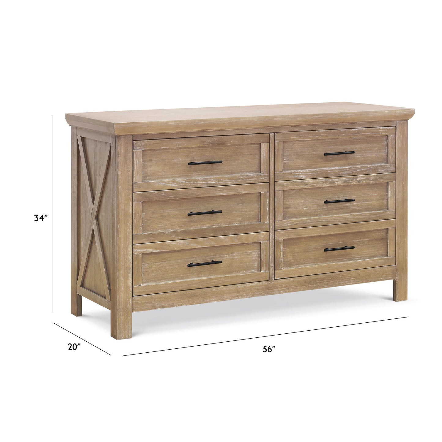 B14516DF,Emory Farmhouse 6-Drawer Dresser in Driftwood Finish