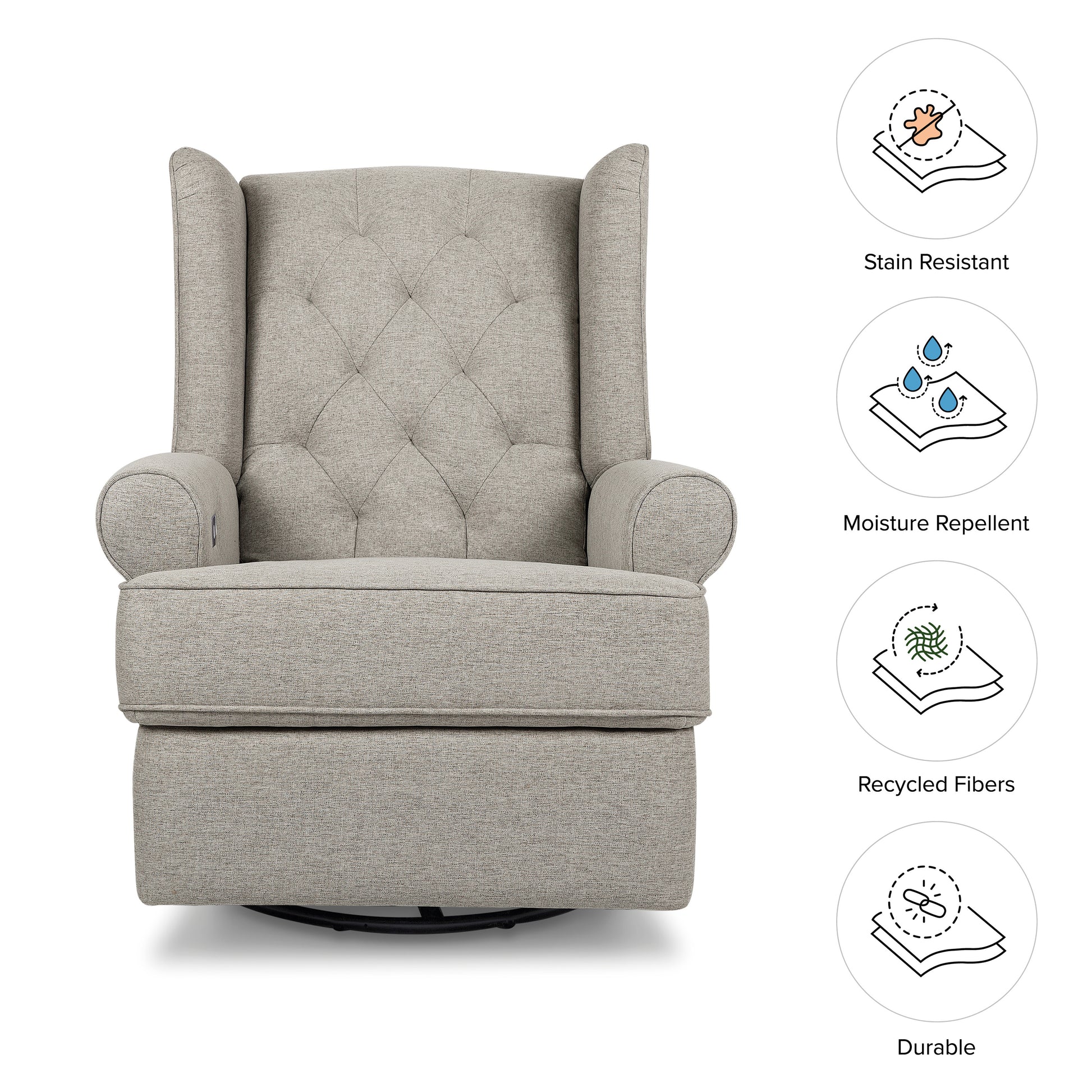 M21987PGEW,Harbour Power Recliner in Performance Grey Eco-Weave