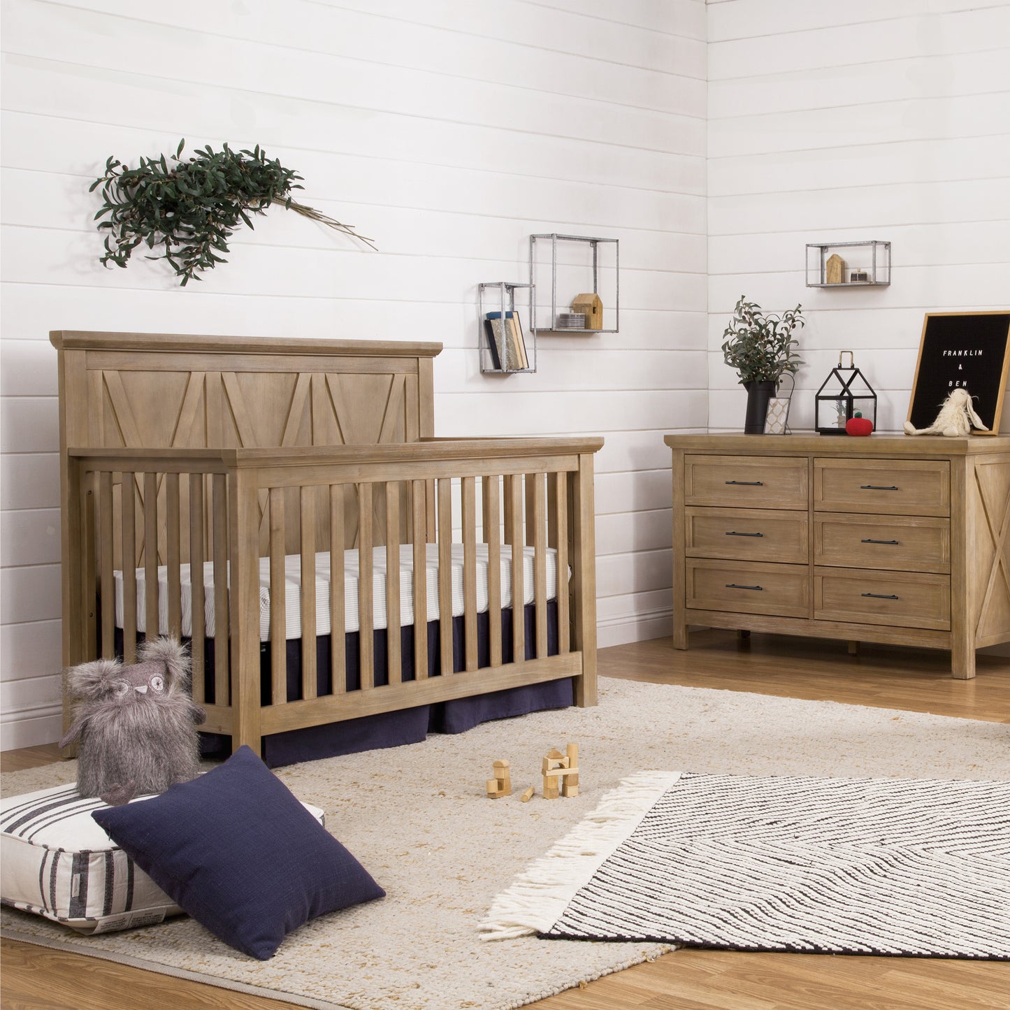 B14501DF,Emory Farmhouse 4-in-1 Convertible Crib in Driftwood Finish