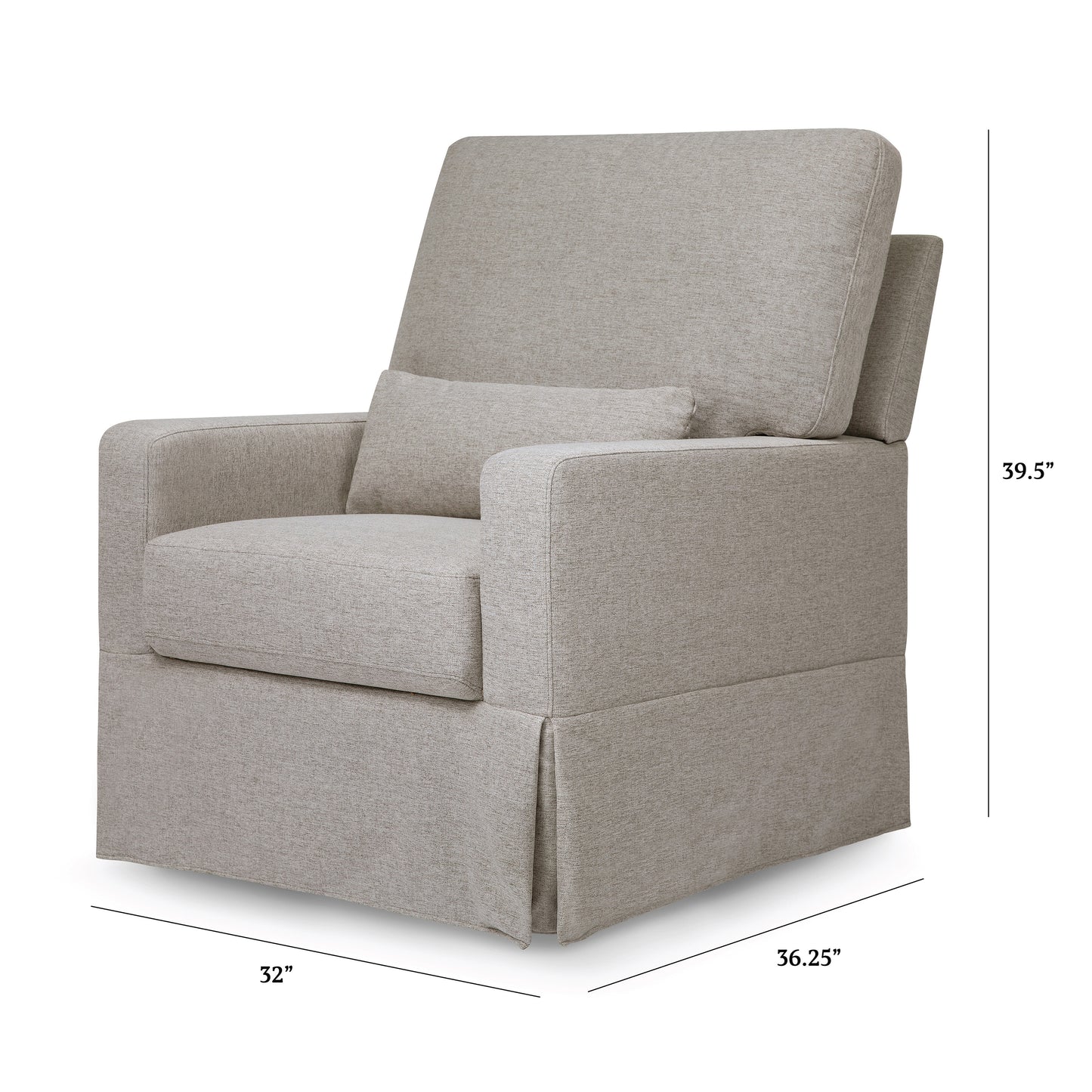 M21787PGEW,Crawford Pillowback Comfort Swivel Glider in Performance Grey Eco-Weave