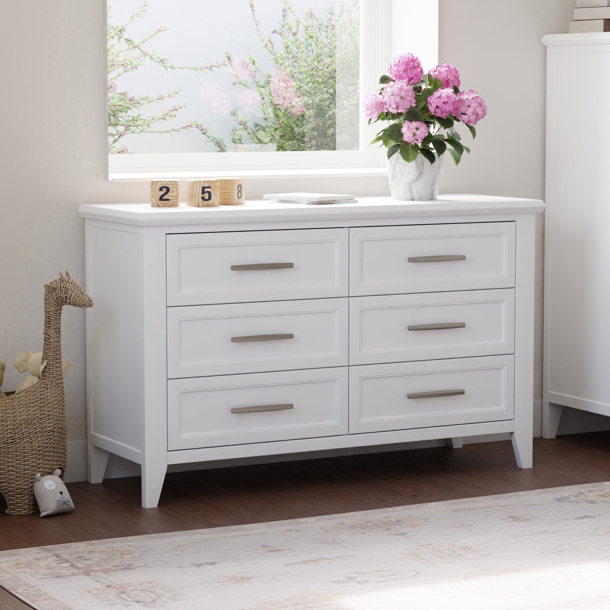 B14416RW,Beckett 6-Drawer Dresser in Warm White