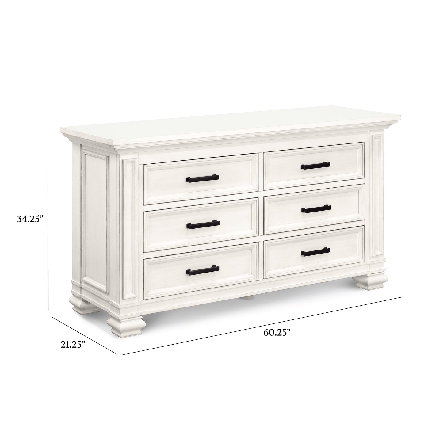 M17326CW,Palermo 6-Drawer Double Dresser in Coastal White