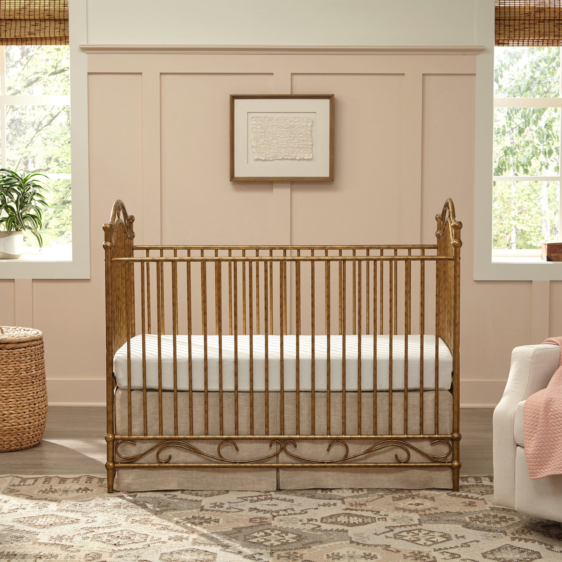 M21301VG,Camellia 3-in-1 Convertible Crib in Vintage Gold