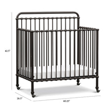 M15398UR,Winston 4-in-1 Convertible Mini Crib in Vintage Iron