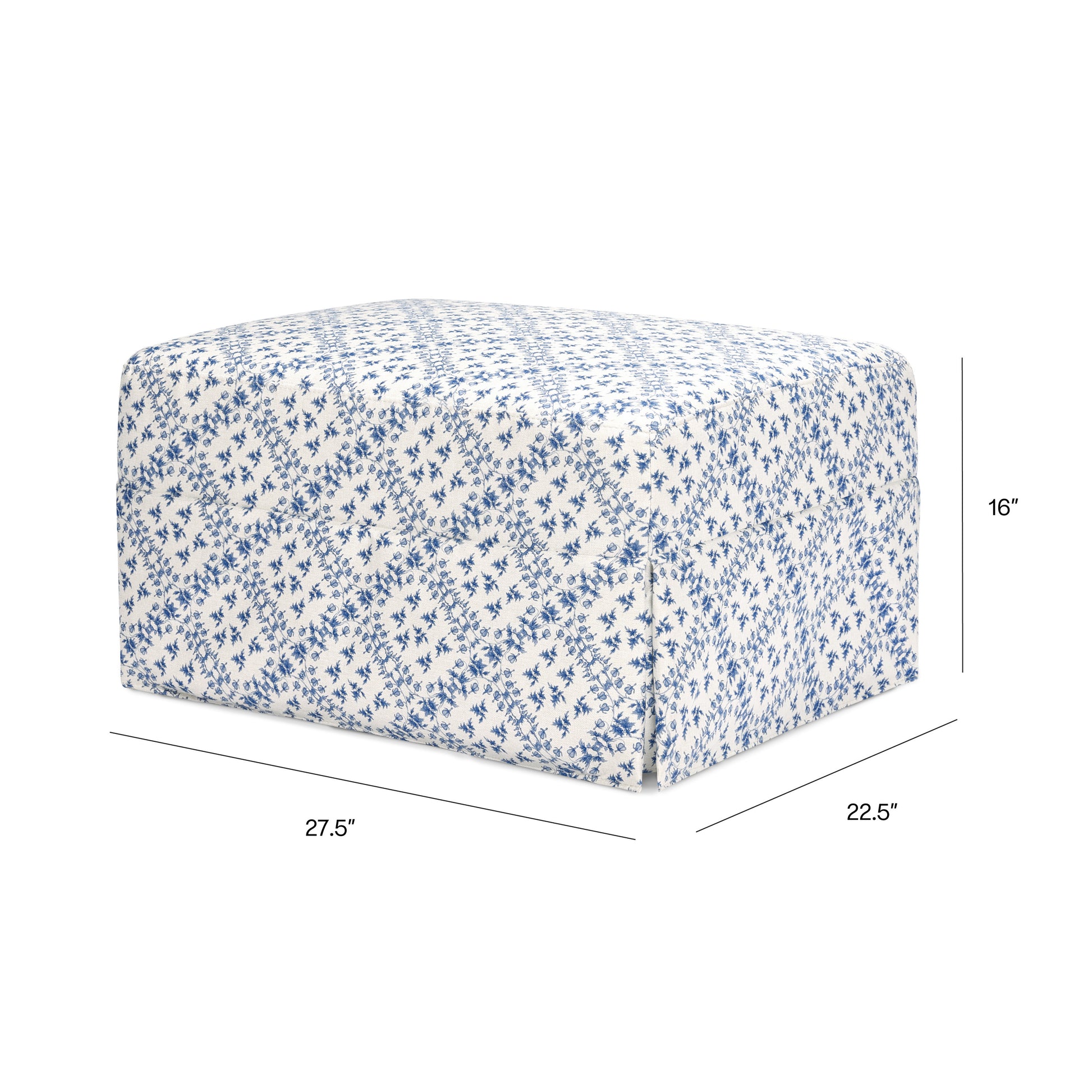 M21785BLT,Sarah Flint x Namesake Crawford Gliding Ottoman in Blue Lattice Performance Eco-Weave