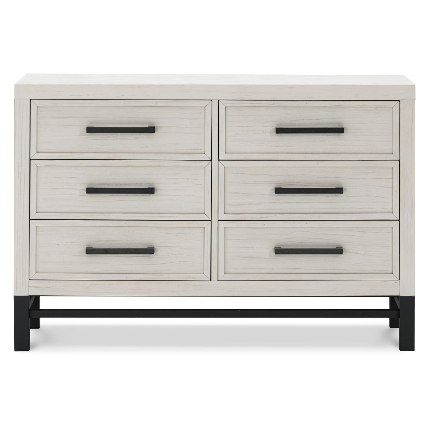 B25816WDF,Newbern 6-Drawer Assembled Dresser in White Driftwood