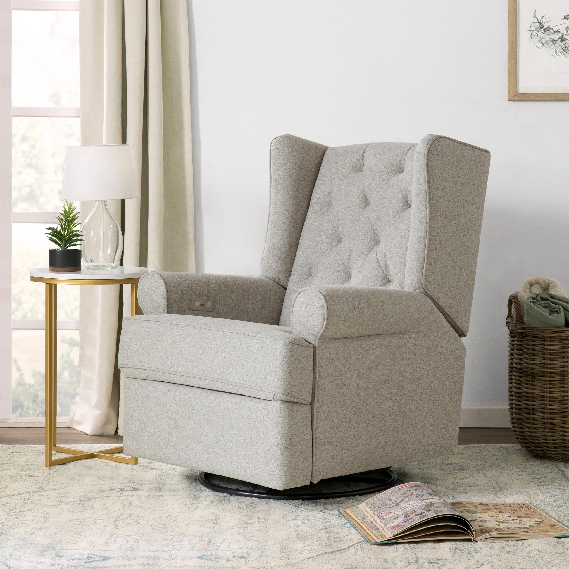 M21987PGEW,Harbour Power Recliner in Performance Grey Eco-Weave