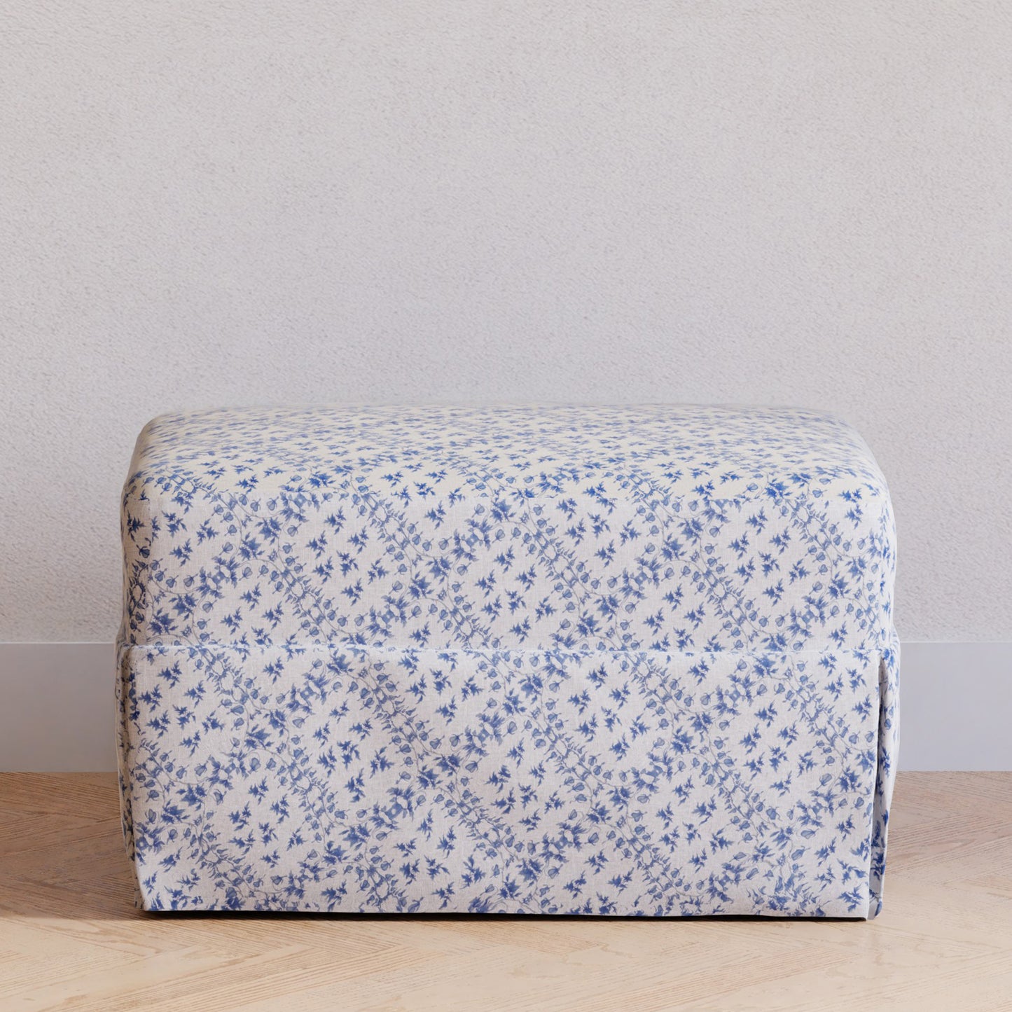 M21785BLT,Sarah Flint x Namesake Crawford Gliding Ottoman in Blue Lattice Performance Eco-Weave