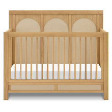 M24801HYPSEW,Eloise 4-in-1 Convertible Crib in Honey & Performance Sand Eco-Weave
